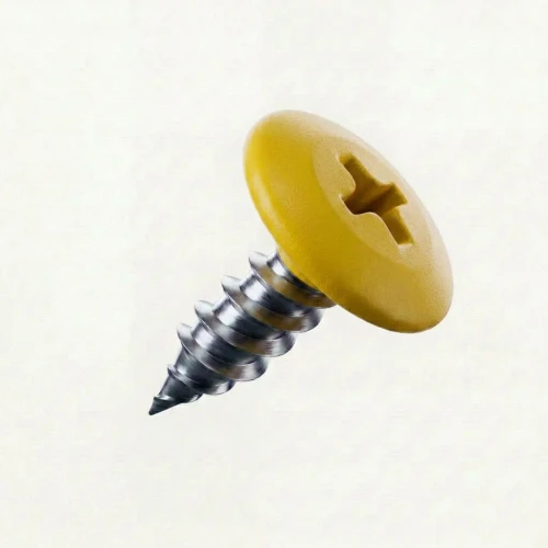 RAL 1023 Traffic Yellow - 13mm x 4.2mm Painted Wafer Head Self Tapping Screws - BZP Steel with powder coated yellow coloured screw heads