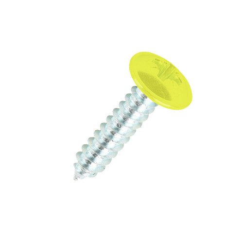 19mm x 4.2mm Painted Flange Head Self Tapping Screw - BZP Steel with a RAL 1016 Sulphur Yellow powder coated coloured screw head.