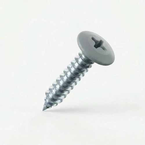 19mm x 4.2mm Painted Flange Head Self Tapping Screw - BZP Steel with a RAL 7042 Traffic Grey powder coated coloured screw head.