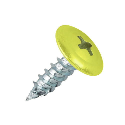 PanelPro HP19 19mm hoarding screw RAL 1016 Sulphur Yellow low profile head matched fixing for ACM and printed panels