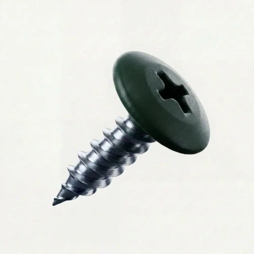PanelPro 19mm wafer head hoarding screw in RAL 6012 Black Green for ACM Dibond and printed construction panels