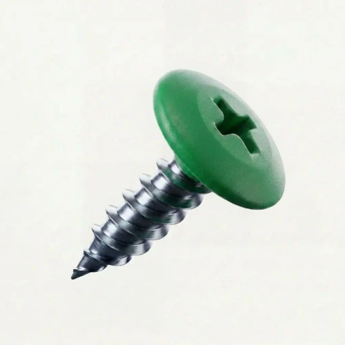 PanelPro 19mm wafer head hoarding screw in RAL 6024 Traffic Green for ACM Dibond and printed construction panels