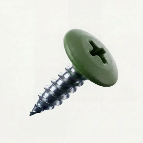 PanelPro 19mm wafer head hoarding screw in RAL 6025 Fern Green for ACM Dibond and printed construction panels