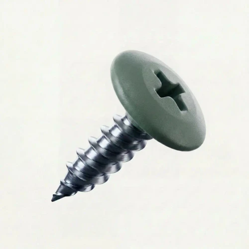 19mm PanelPro hoarding screw in RAL 7009 Green Grey for ACM Dibond and printed panel installation