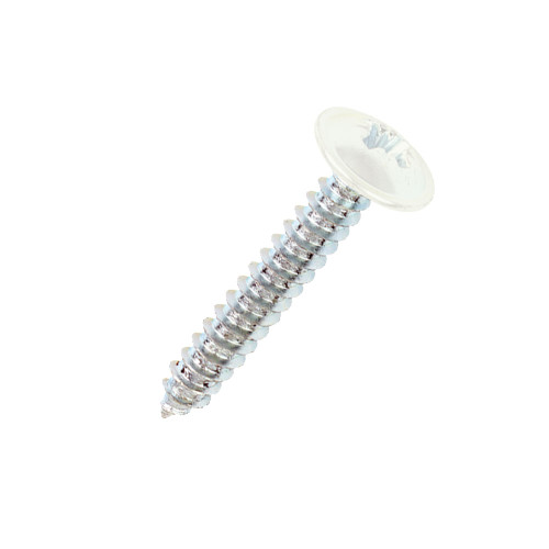RAL 9010 Pure White - 25mm x 4.2mm Painted Flange Head Self Tapping Screws - BZP Steel featuring a powder coated head for durable colour matching.