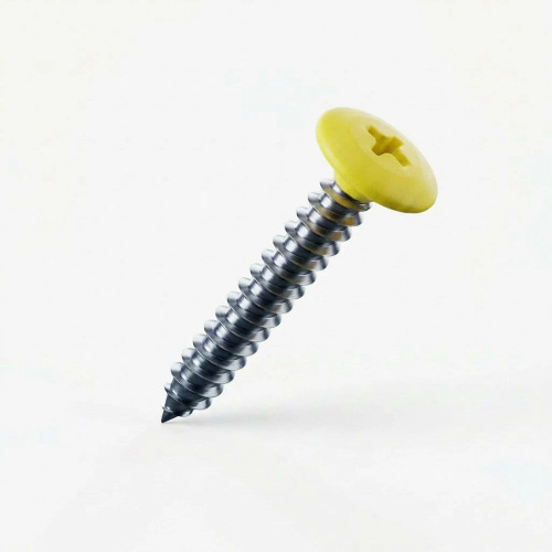 RAL 1016 Sulfur yellow - 25mm x 4.2mm Painted Flange Head Self Tapping Screws - BZP Steel