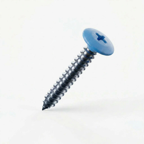 RAL 5012 Light Blue - 25mm x 4.2mm Painted Flange Head Self Tapping Screws - BZP Steel