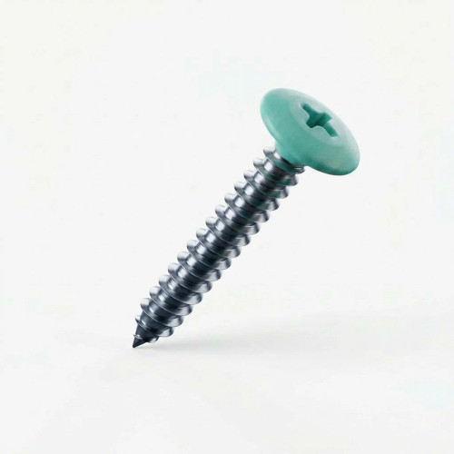 RAL 6027 Light Green - 25mm x 4.2mm Painted Flange Head Self Tapping Screws - BZP Steel