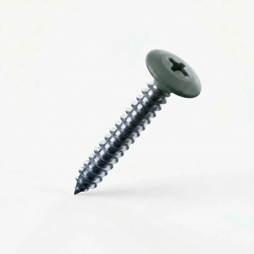 RAL 7009 Green Grey - 25mm x 4.2mm Painted Flange Head Self Tapping Screws - BZP Steel