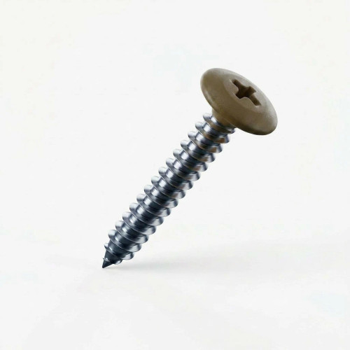 RAL 8008 Olive Brown - 25mm x 4.2mm Painted Flange Head Self Tapping Screws - BZP Steel