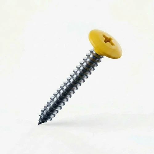 RAL 1023 Traffic Yellow - 32mm x 4.2mm Painted Flange Head Self Tapping Screws - BZP Steel