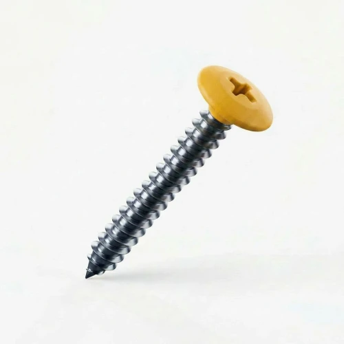 RAL 1033 Dahlia Yellow - 32mm x 4.2mm Painted Flange Head Self Tapping Screws - BZP Steel