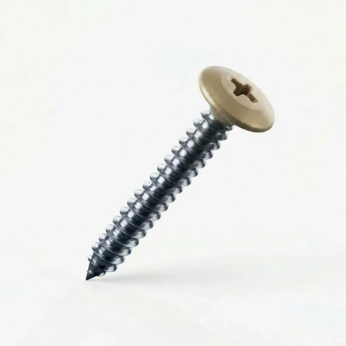 RAL 1036 Pearl Gold - 32mm x 4.2mm Painted Flange Head Self Tapping Screws - BZP Steel