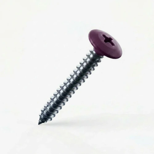 RAL 4007 Purple Violet - 32mm x 4.2mm Painted Flange Head Self Tapping Screws - BZP Steel