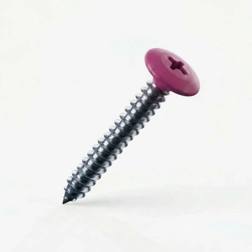 RAL 4010 Telemagenta - 32mm x 4.2mm Painted Flange Head Self Tapping Screws - BZP Steel