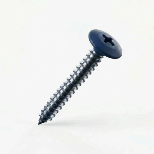 RAL 5004 Black Blue - 32mm x 4.2mm Painted Flange Head Self Tapping Screws - BZP Steel
