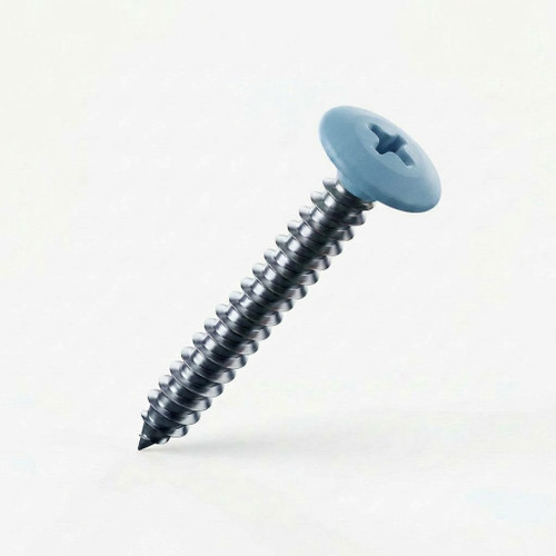 RAL 5024 Pastel Blue - 32mm x 4.2mm Painted Flange Head Self Tapping Screws - BZP Steel