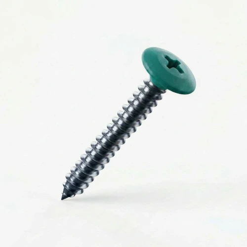 RAL 6016 Turquoise Green - 32mm x 4.2mm Painted Flange Head Self Tapping Screws - BZP Steel