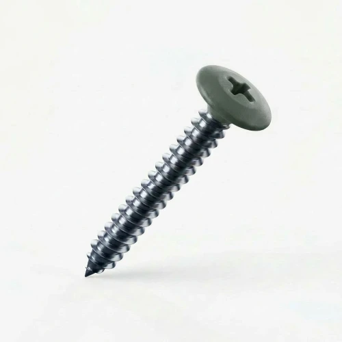 RAL 7009 Green Grey - 32mm x 4.2mm Painted Flange Head Self Tapping Screws - BZP Steel