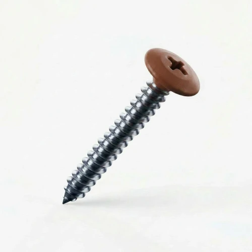RAL 8004 Copper Brown - 32mm x 4.2mm Painted Flange Head Self Tapping Screws - BZP Steel