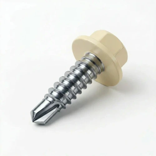 RAL 1015 Light Ivory - 13mm x 4.2mm Coloured Hex Head Self Drilling Tek Bolts - BZP
