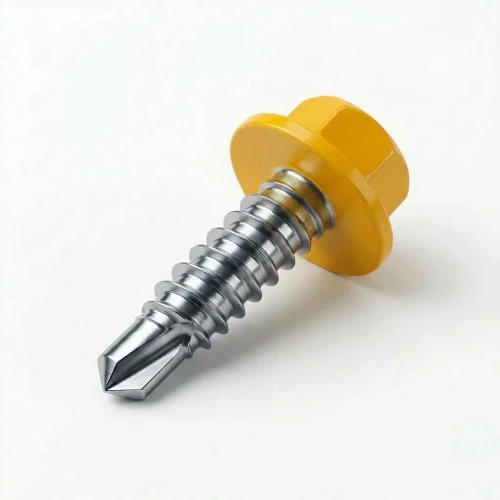 RAL 1033 Dahlia Yellow - 13mm x 4.2mm Coloured Hex Head Self Drilling Tek Bolts - BZP
