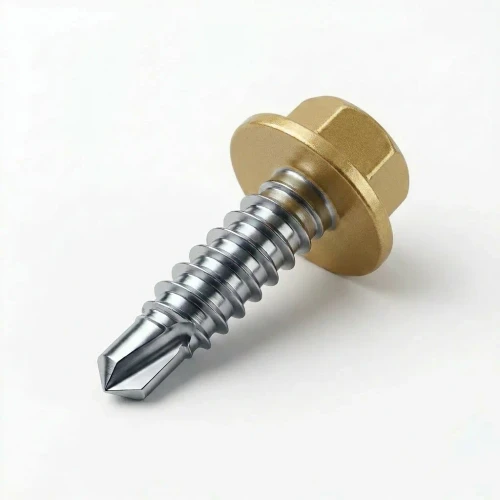 RAL 1036 Pearl Gold - 13mm x 4.2mm Coloured Hex Head Self Drilling Tek Bolts - BZP