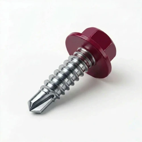 RAL 3004 Purple Red - 13mm x 4.2mm Coloured Hex Head Self Drilling Tek Bolts - BZP