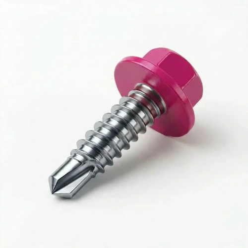 RAL 4010 Telemagenta - 13mm x 4.2mm Coloured Hex Head Self Drilling Tek Bolts - BZP