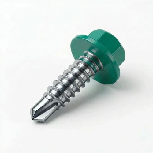 RAL 6016 Turquoise Green - 13mm x 4.2mm Coloured Hex Head Self Drilling Tek Bolts - BZP