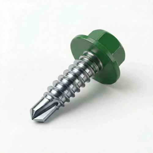 RAL 6025 Fern Green - 13mm x 4.2mm Coloured Hex Head Self Drilling Tek Bolts - BZP