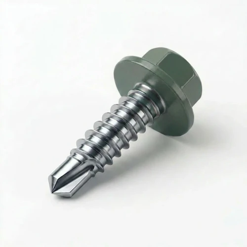 RAL 7009 Green Grey - 13mm x 4.2mm Coloured Hex Head Self Drilling Tek Bolts - BZP