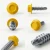 Different angles of the RAL 1023 Traffic Yellow - 19mm x 4.2mm Coloured Hex Head Self Drilling Tek Bolts - BZP