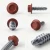 Different angles of the RAL 3009 Oxide Red - 19mm x 4.2mm Coloured Hex Head Self Drilling Tek Bolts - BZP