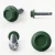 Detailed look at the screw head, drill point, and powder coated coloured screw of the RAL 6005 Moss Green - 38mm x 5.5mm Coloured Hex Head Self Drilling Tek Bolts - BZP