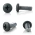 A few different angles of the Coloured 12mm x M4 Painted Pan Head Machine Screws - BZP Steel with a RAL 7016 anthracite grey powder coated head.