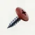 RAL 3009 Oxide Red - 19mm x 4.2mm Painted Wafer Head Self Tapping Screws - BZP Steel with powder coated brown red coloured screw head
