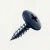 RAL 5004 Black Blue - 19mm x 4.2mm Painted Wafer Head Self Tapping Screws - BZP Steel with a black blue coloured screw head.