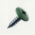 RAL 6005 Moss Green - 19mm x 4.2mm Painted Wafer Head Self Tapping Screws - BZP Steel with a moss green coloured screw head.