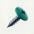 RAL 6016 Turquoise Green - 19mm x 4.2mm Painted Wafer Head Self Tapping Screws - BZP Steel with a turquoise green coloured screw head.