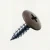 RAL 8019 Grey Brown - 19mm x 4.2mm Painted Wafer Head Self Tapping Screws - BZP Steel with Brown coloured screw head.