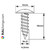 Technical drawing of the RAL 9005 Jet Black - 19mm x 4.2mm Painted Wafer Head Self Tapping Screws - BZP Steel