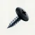 RAL 9005 Jet Black - 19mm x 4.2mm Painted Wafer Head Self Tapping Screws - BZP Steel with black coloured screw head.