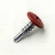 A 13mm x 4.2mm Painted Wafer Head Self Drilling Screws - BZP Steel with a RAL 3002 Carmine Red powder coated coloured screw head.