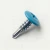A 13mm x 4.2mm Painted Wafer Head Self Drilling Screws - BZP Steel with a RAL 5012 Light Blue powder coated coloured screw head.