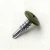 A 13mm x 4.2mm Painted Wafer Head Self Drilling Screws - BZP Steel with a RAL 6003 Olive Green powder coated coloured screw head.