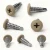 Various angles of the 16mm x 4.2mm Painted Wafer Head Self drilling Screws - BZP Steel with a RAL 1019 Grey Beige powder coated coloured screw head.
