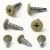 Various angles of the 16mm x 4.2mm Painted Wafer Head Self drilling Screws - BZP Steel with a RAL 1020 Olive Yellow powder coated coloured screw head.