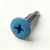 A 16mm x 4.2mm Painted Wafer Head Self Drilling Screws - BZP Steel with a RAL 5012 Light Blue powder coated coloured screw head.