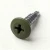 A 16mm x 4.2mm Painted Wafer Head Self Drilling Screws - BZP Steel with a RAL 6003 Olive Green powder coated coloured screw head.
